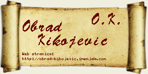 Obrad Kikojević vizit kartica